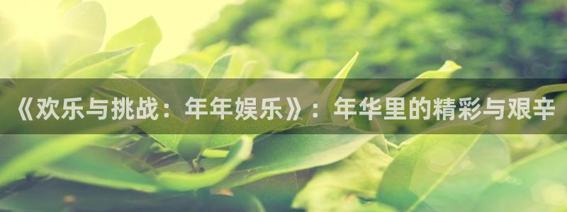 赢彩吧859cc赢彩：《欢乐与挑战：年年娱乐》：年华里的精彩与艰辛